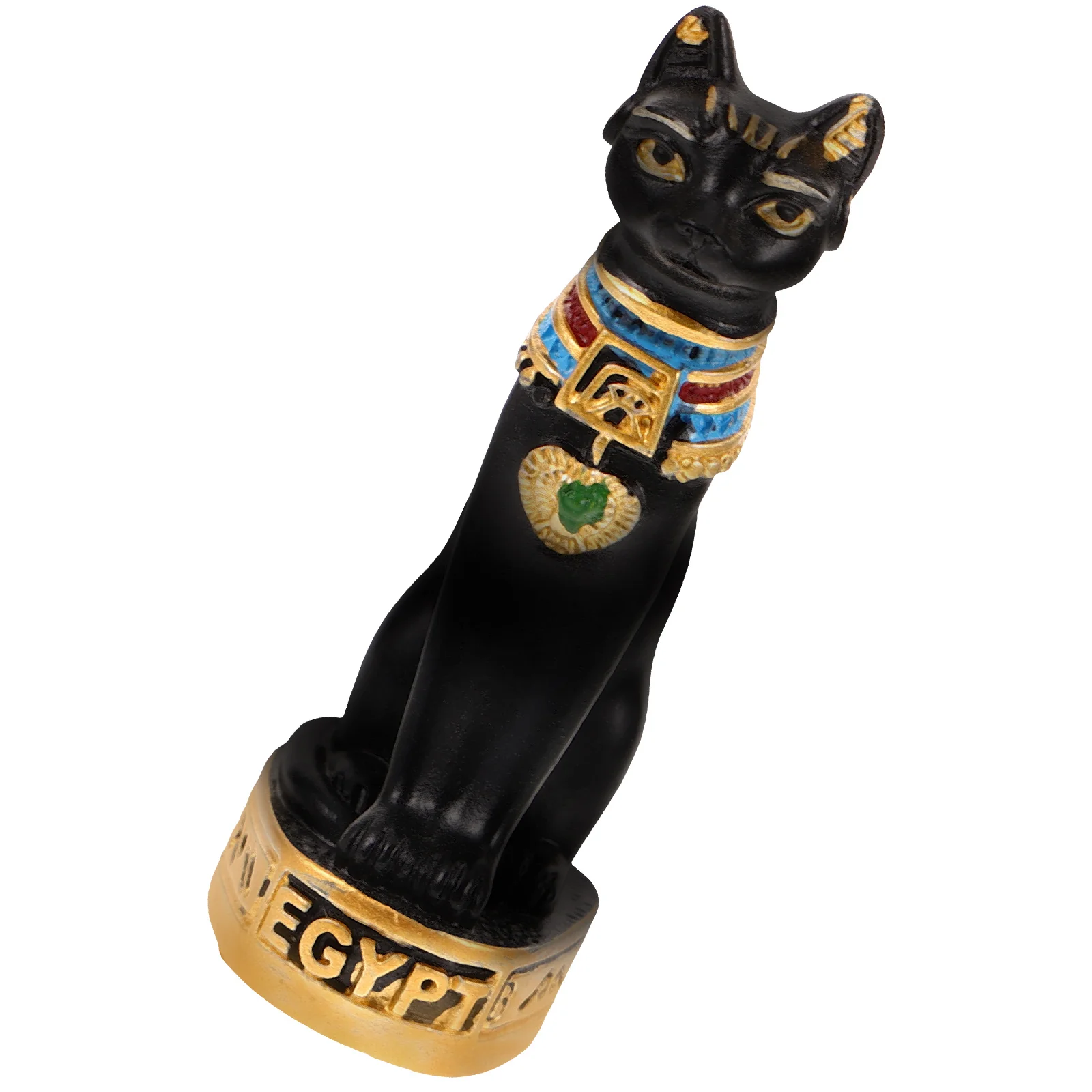 Maneki Egyptian Cat God Ornament Retro Decor Japanese Cabinet Figurine Black Decorate