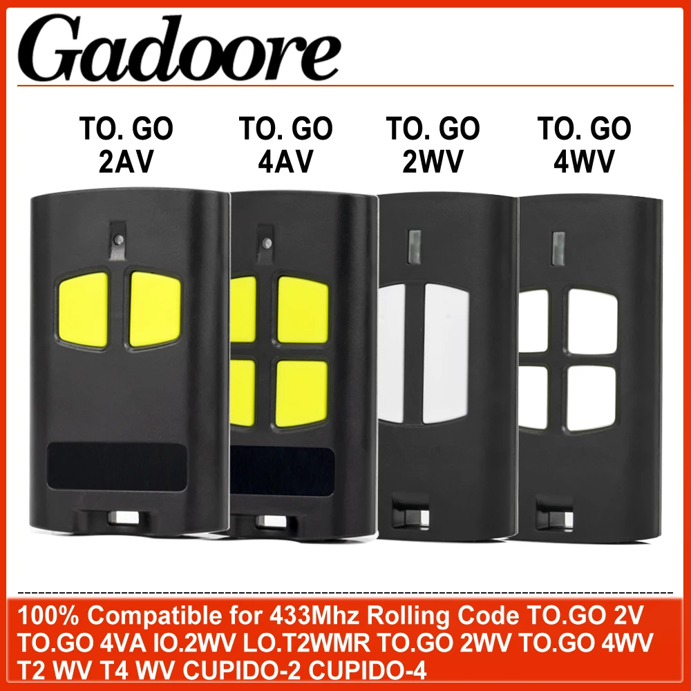 Gadoore TO.GO 2VA 4VA 2WV 4WV Пульт Дистанционного Управления Для Гаражных Ворот 433 МГц