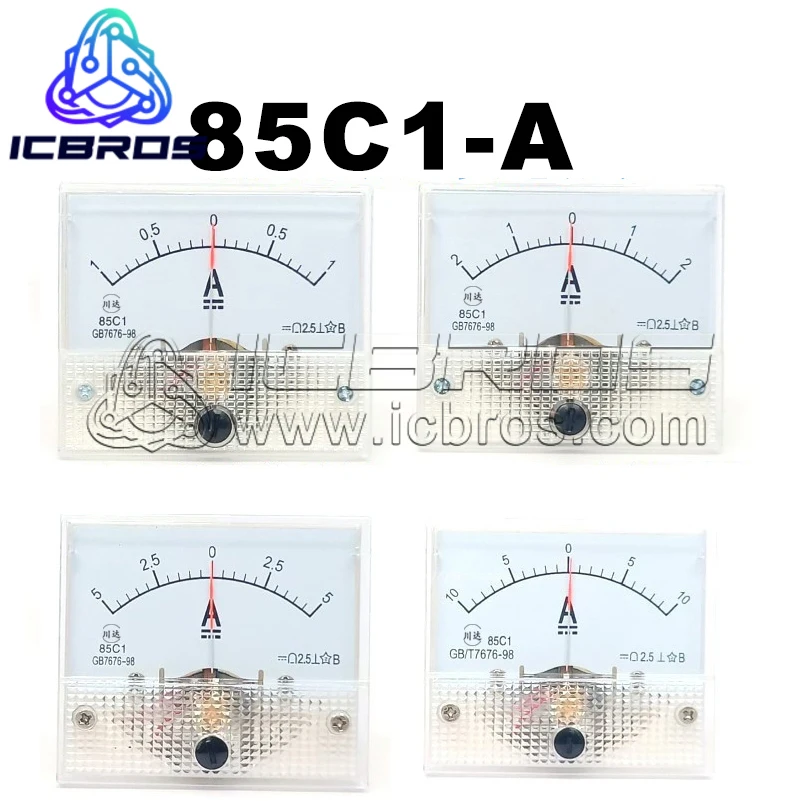 Двунаправленный Амперметр 85C1-A указателя типа положительный и отрицательный ± 1A