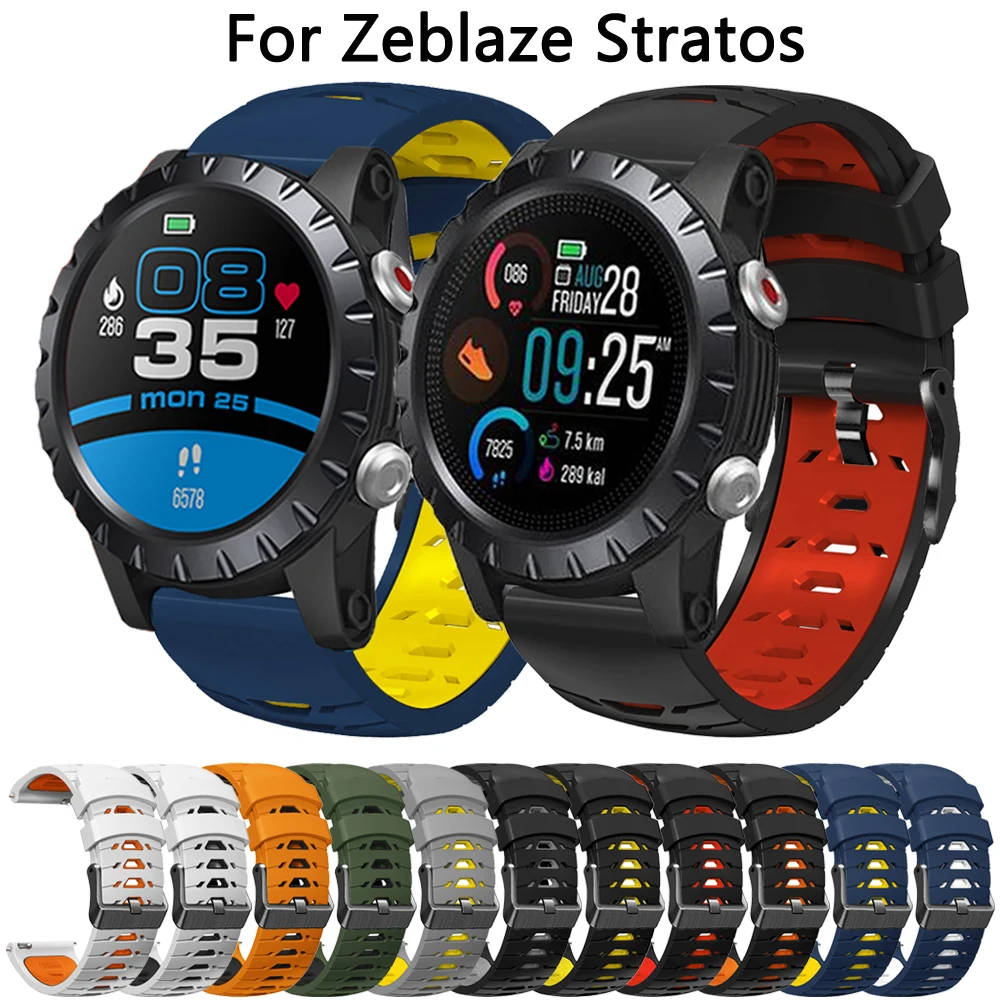 

22mm Silicone Band For Zeblaze Vibe 7 Pro Beyond GTR 2 Btalk Swim Watch Strap For Zeblaze Stratos 2 Lite Watchband Bracelet Belt
