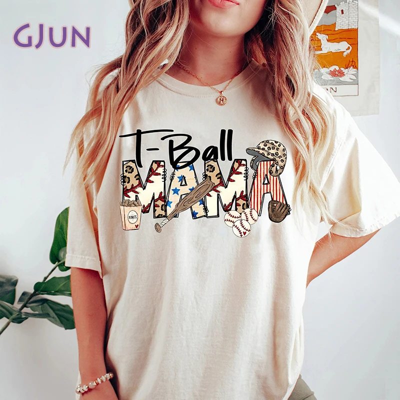 

Бейсбольная Футболка для мам, Спортивная футболка для мам, летние Графические футболки, хлопковая футболка с коротким рукавом, женская одежда