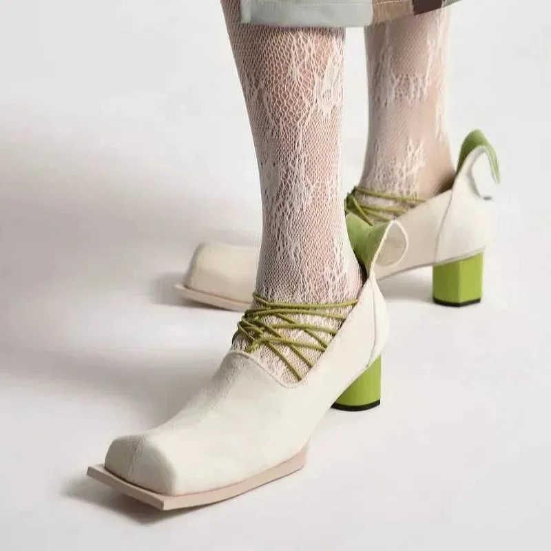 Однотонные туфли-лодочки с квадратным носком повседневная обувь без шнуровки на