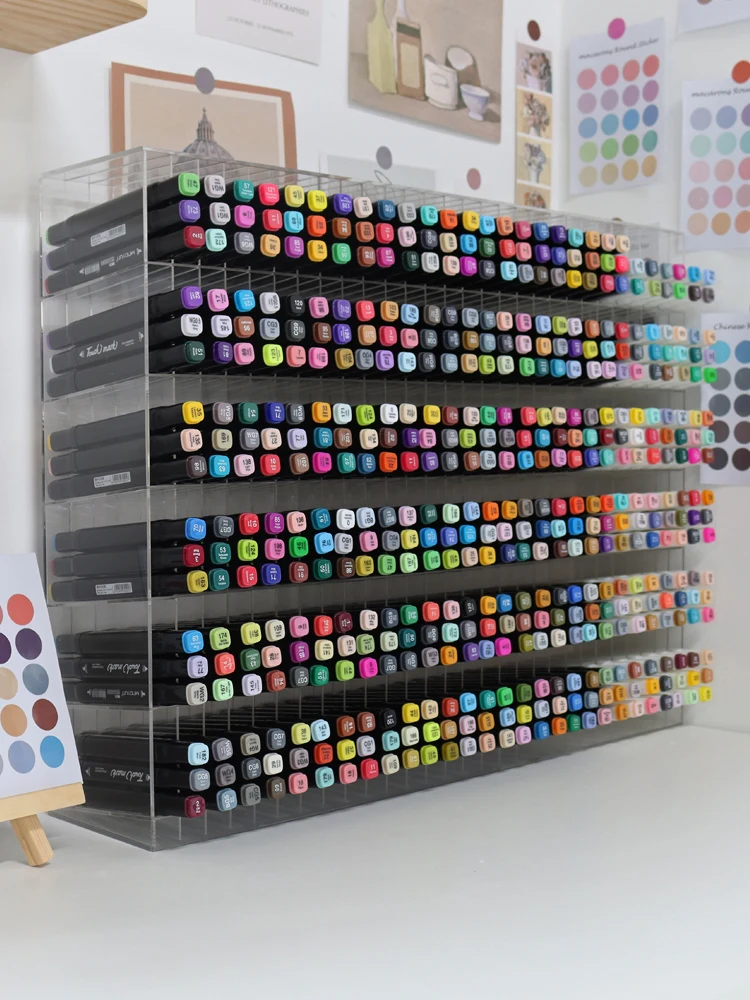 

Storage Storage Desk Supplies Acrylic Pen Transparent Marker Stationery School Office Shelf Pencil Holder Box Marker Organizer