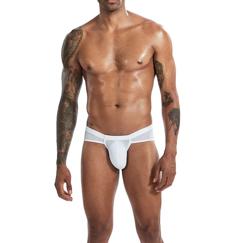 

Сексуальное мужское нижнее белье, нейлоновый ледяной шелк, дышащий, удобный U-образный выпуклый большой мужской чехол