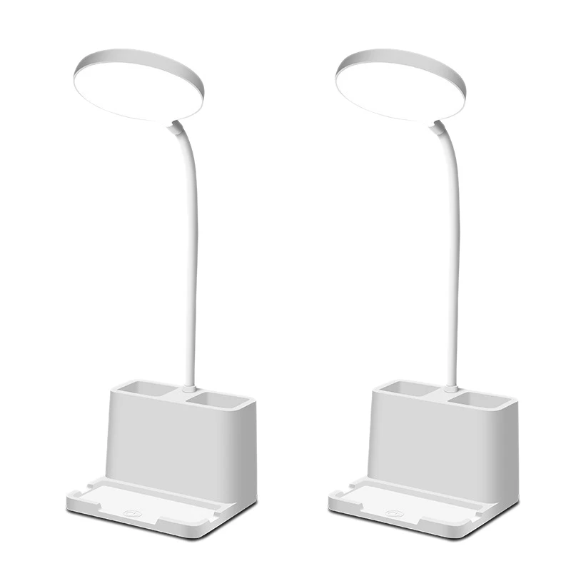 

Desk Lamp Led Reading Lamp With Storage Box Mobile Phone Holder Three Color Temperature Adjustable