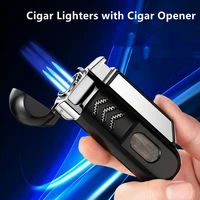 2022 new windproof 3 jet cigar pipe gas lighters metal torch turbo butane cigarettes lighter cigar punch spray gun gadgets gift