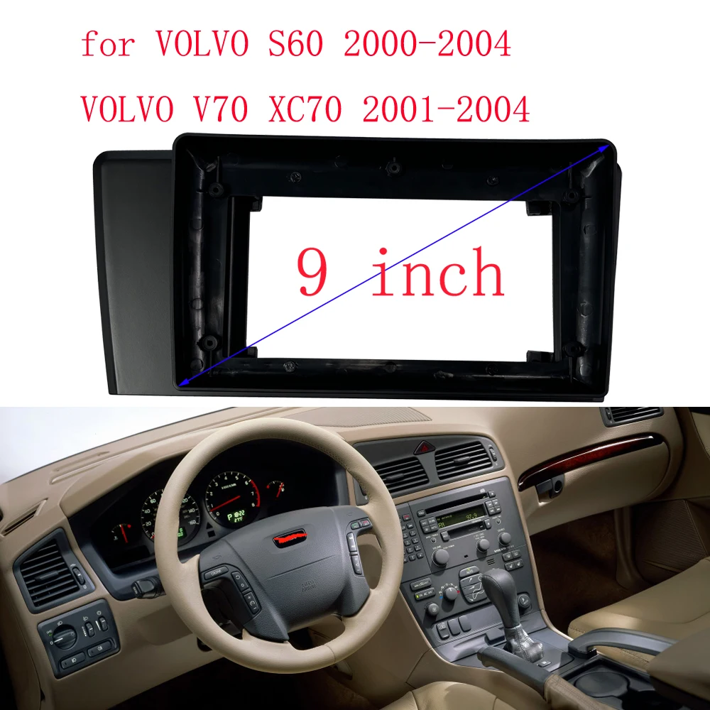 

9-дюймовый 2din Android автомобильный радиоприемник для VOLVO XC70 V70 S60 2000 2001 2002-2004 автомобильный DVD стерео рамка адаптер монтажная панель