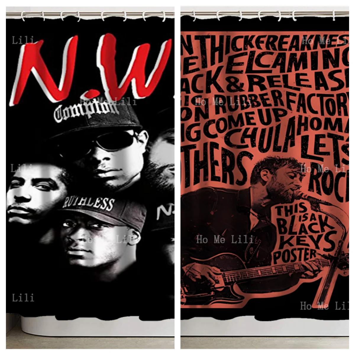 

Urban Street Retro Hip-Hop Guitarist Shower Curtain For Bathroom Decor