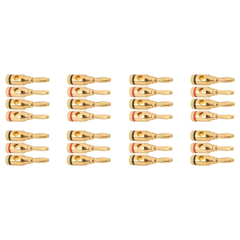 

14 Pairs, Open Screw Banana Plugs For Speaker Cable