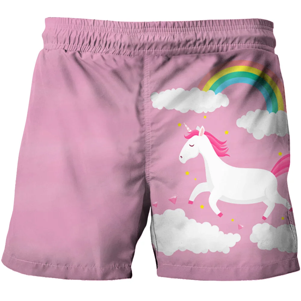 

2022 Summer Boys Girls Casual Shorts Children Cartoon Elastic Waist Short Pants Kids Knee Length Short Trousers Clothes 4-14 Y