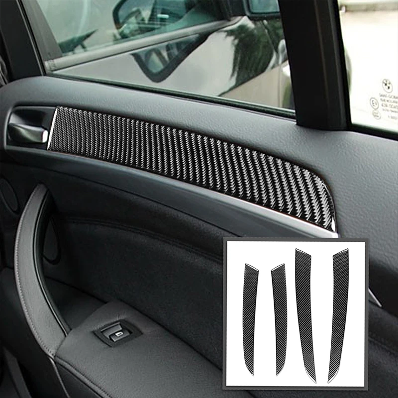 

For BMW X5 E70 2006-2013 Accesorios Para Vehículos Carbon Fiber Interior Auto Door Handle Panel Cover Trim Strips Sticker