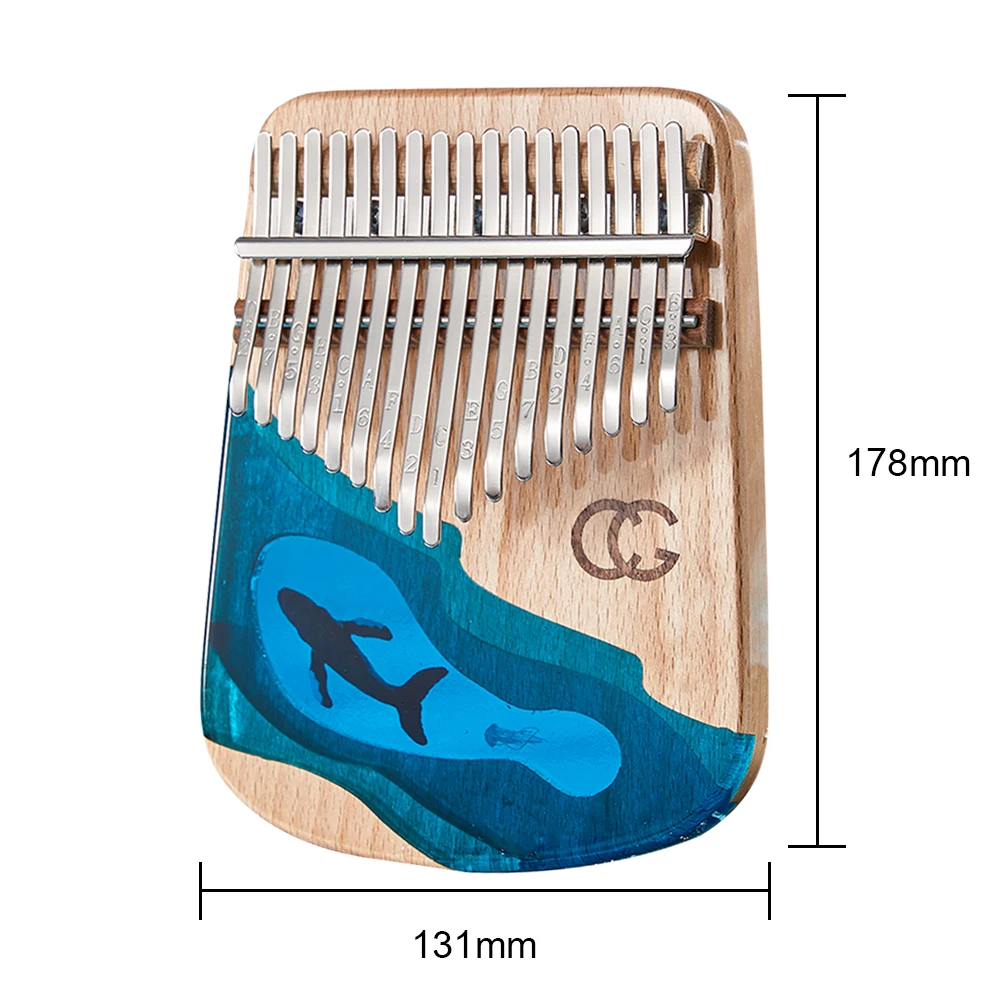 Фортепиано Kalimba с 17 клавишами синий океан большой палец Mbira музыкальный