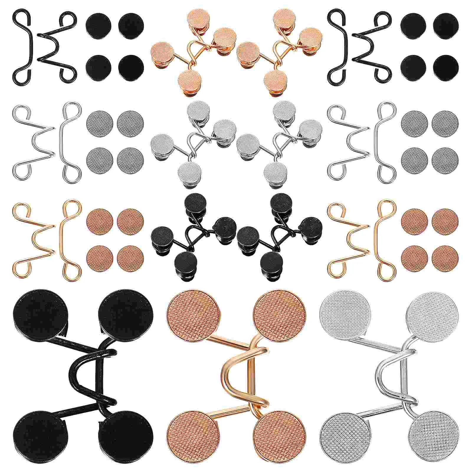 

15 Set Trouser Buckles Adjustable Waist Buckles Jeans Waist Extender Nail-Free Button Replacement