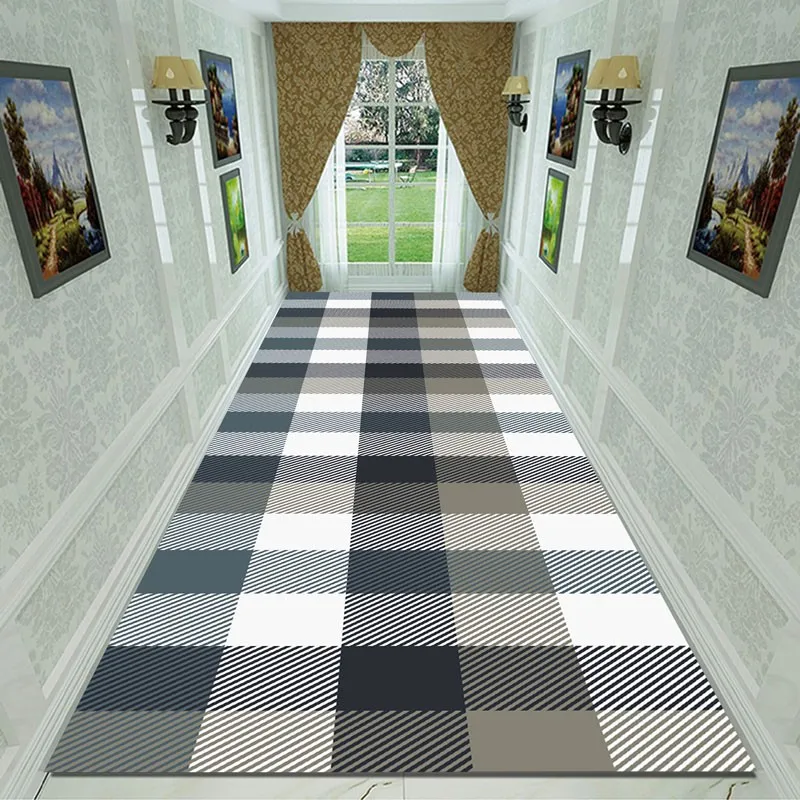 

Reese Grey Nordic Geometric Pattern Lobby Carpets Stairway Hallway Home Decor Corridor Aisle Party Wedding Anti Slip Long Rugs
