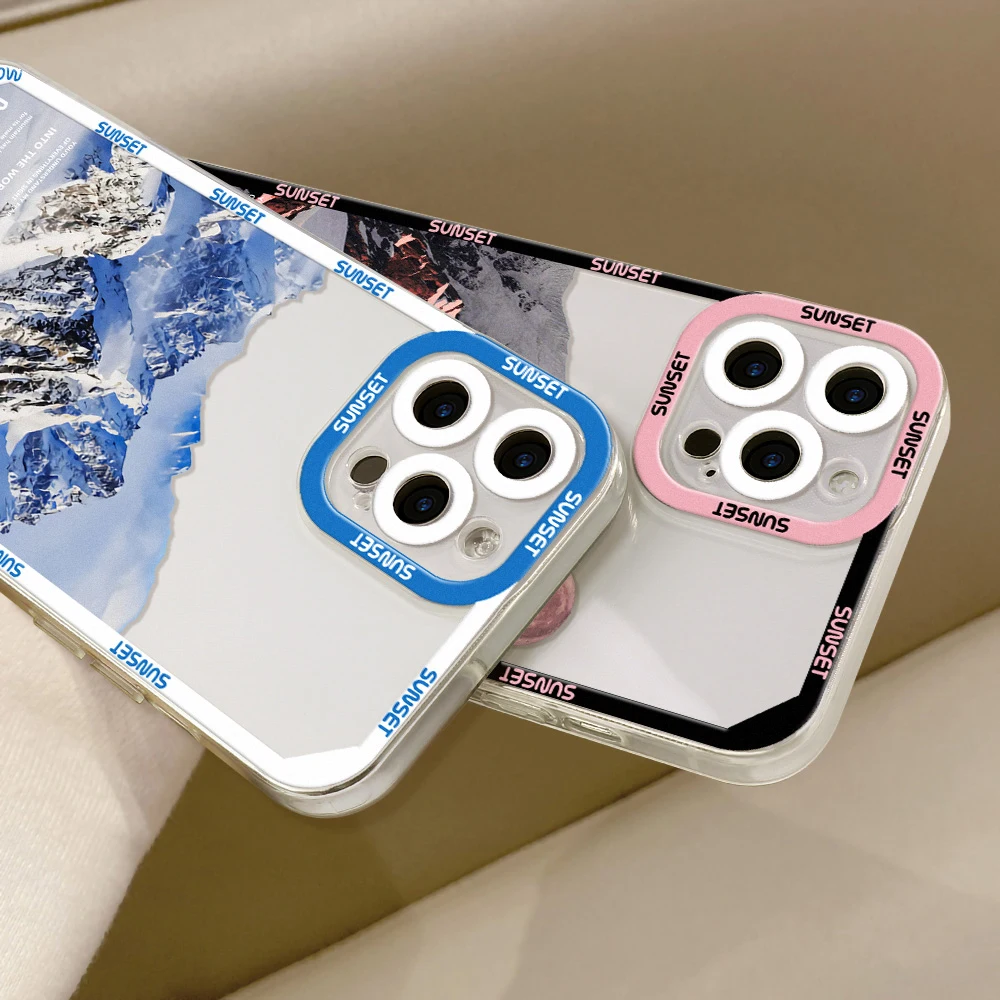 Soft TPU Phone Case For Samsung S24 Ultra A55 A54 5G Funda S23 S22 S21 A52S A53 A33 A35 A34 A71 A73 A05S A03 A72 Mountains Cover