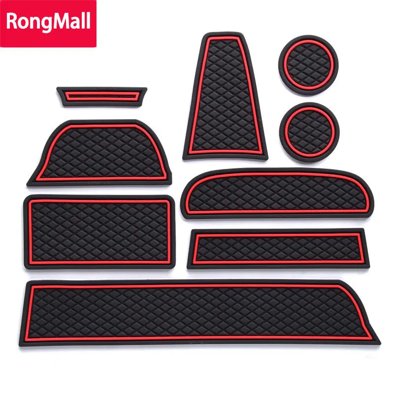 

Anti-Slip Gate slot pad for Lada GRANTA Interior Accessories Non-Slip Mats Car Sticker Coaster Red/White/blue 9PCS