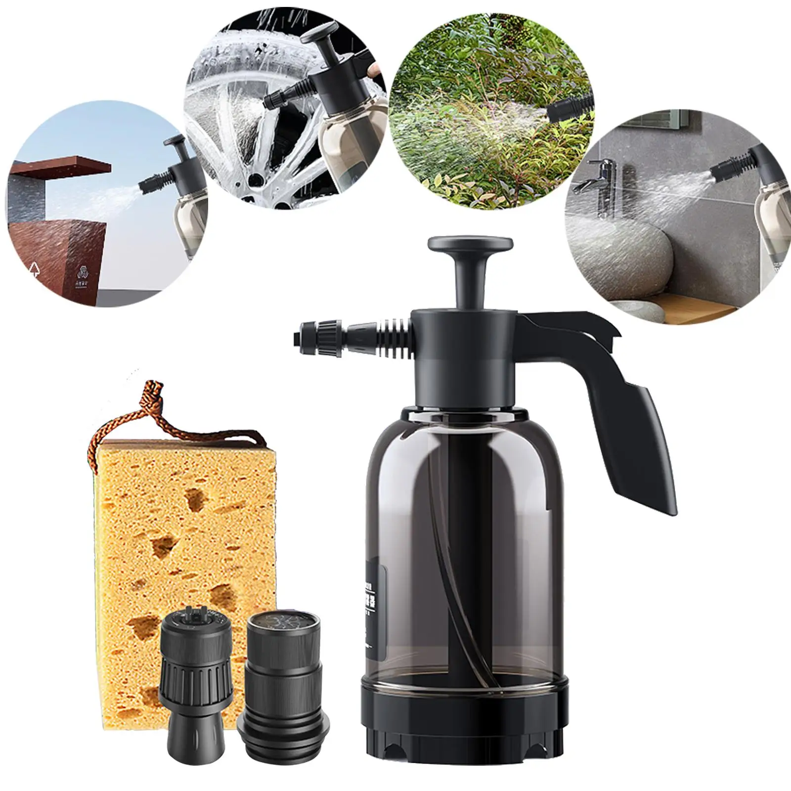 

Portable 2L Hand Pressure Sprayer Watering Transparent for Automotive Detailing Watering Plants