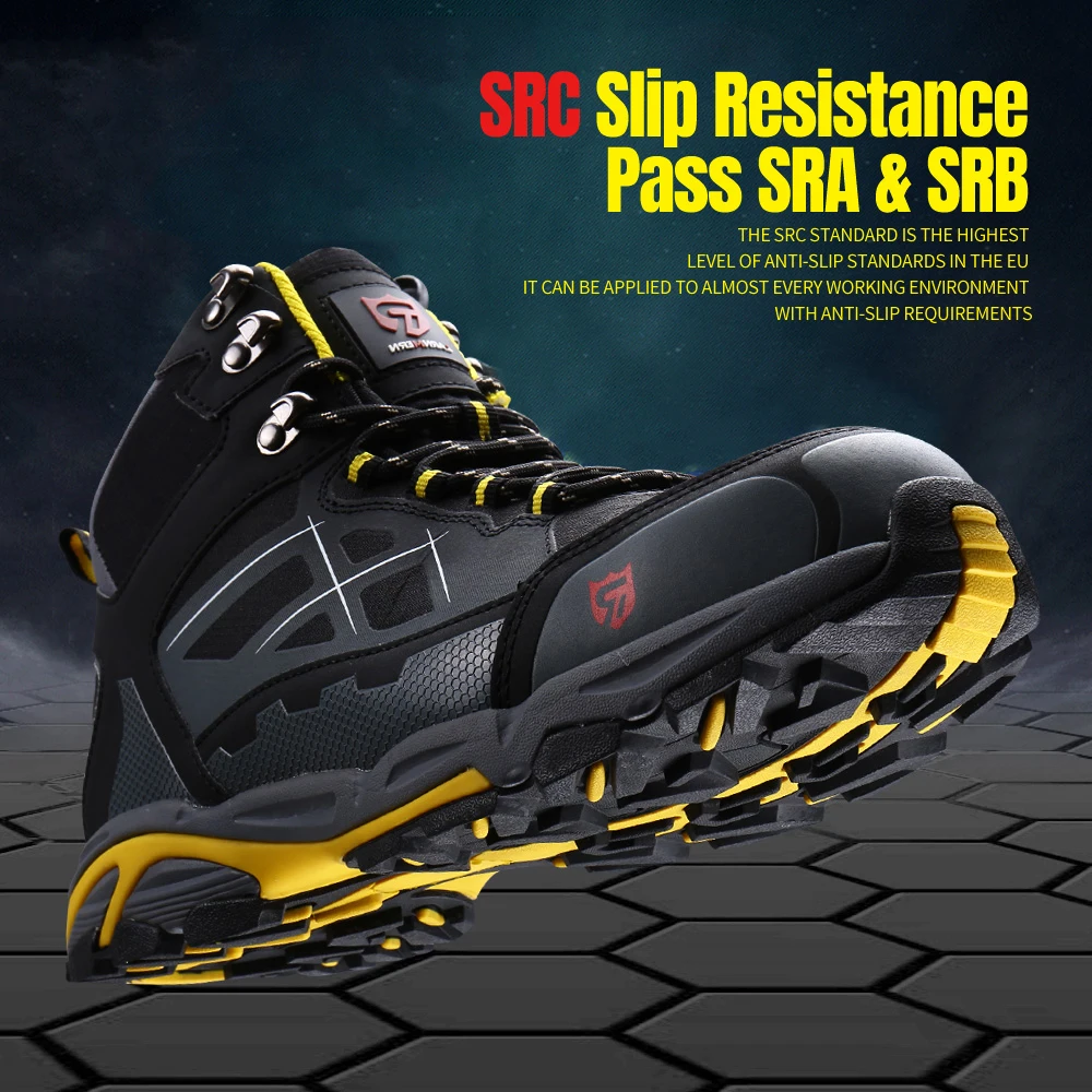 LARNMERN Mens Steel Toe Work Safety Shoes Lightweight Breathable Anti-smashing Anti-puncture Anti-static Protective Boots images - 6