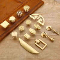 pure copper kitchen cabinet handles cupboard door pulls drawer knobs european vintage brass gold furniture handle hardware