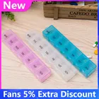 Новейшие разветвители для таблеток, 3 цвета, 7 дней на неделю, зеркальная коробка, держатель, органайзер для хранения, контейнер, чехол