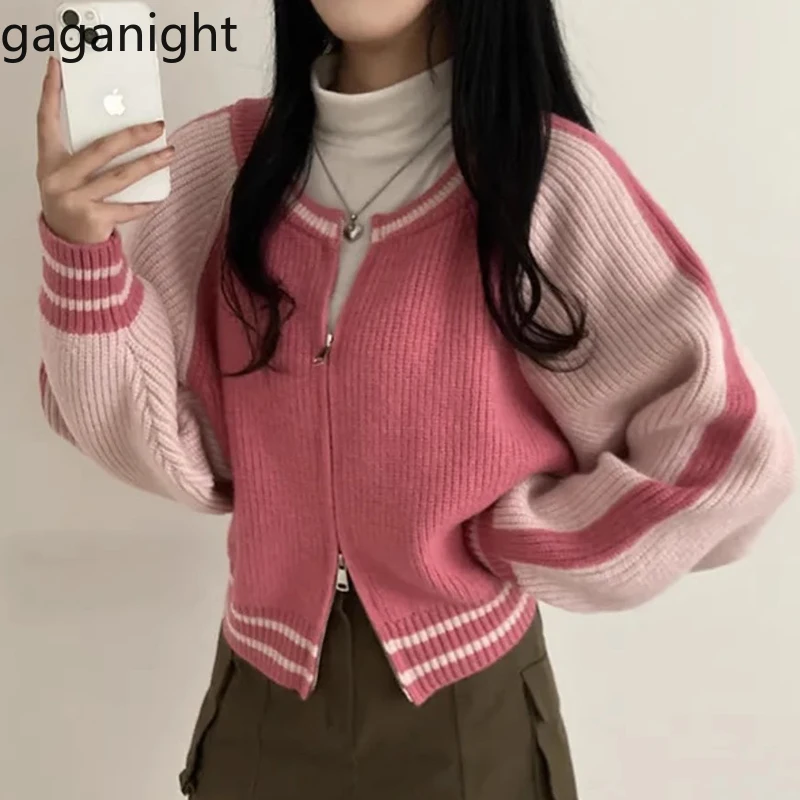 Gaganight женский ретро-свитер с круглым вырезом мягкий Свободный Повседневный