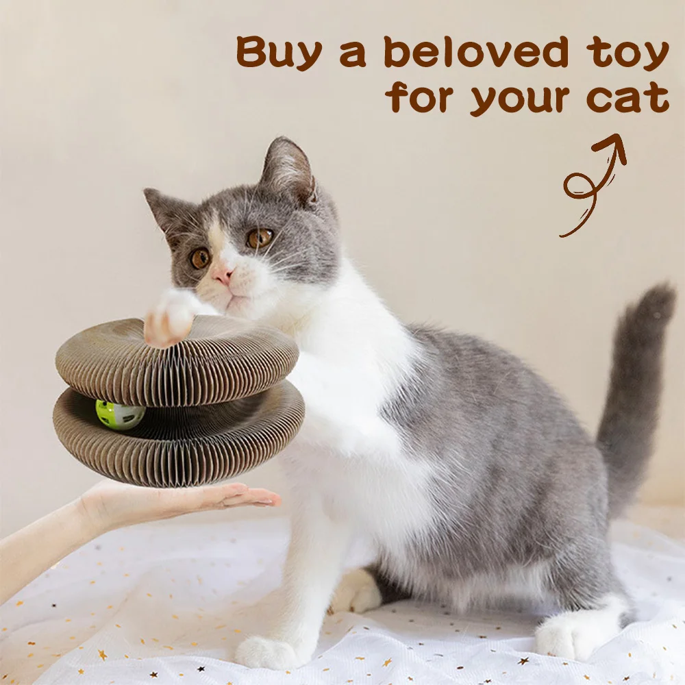 

Magic Organ Cat Toy Cats Scratcher Scratch Board Round Corrugated Scratching Post Toys for Pet Cat Grinding Claw Cat Accessories