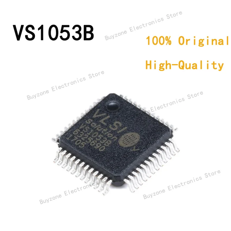 

100% quality original 5pcs/LOT VS1053B IC: audio codec, AAC,FLAC,MIDI,MP3,Ogg Vorbis,WMA, I2S,SPI,UART