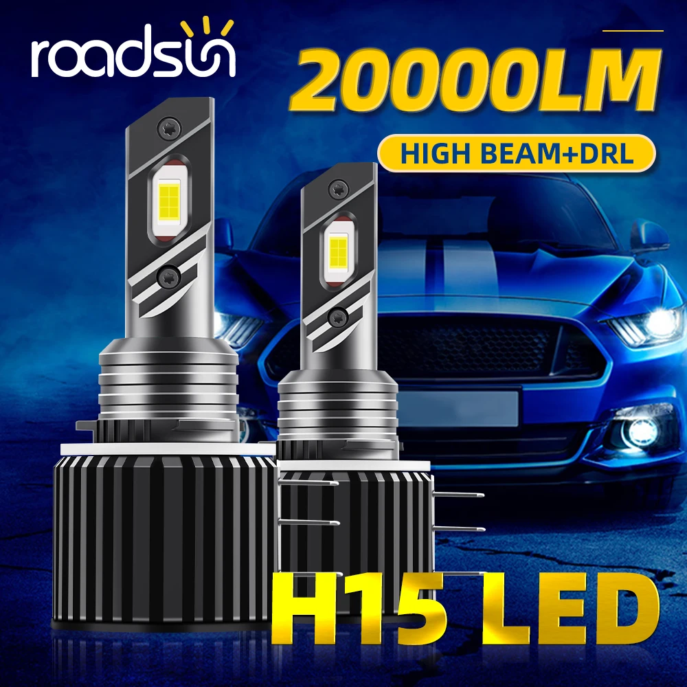 roadsun H15 LED High Beam Lamp 20000LM 70W Canbus No Error Car Daytime Running Lights For Audi Mercedes Benz BMW Volkswagen Golf