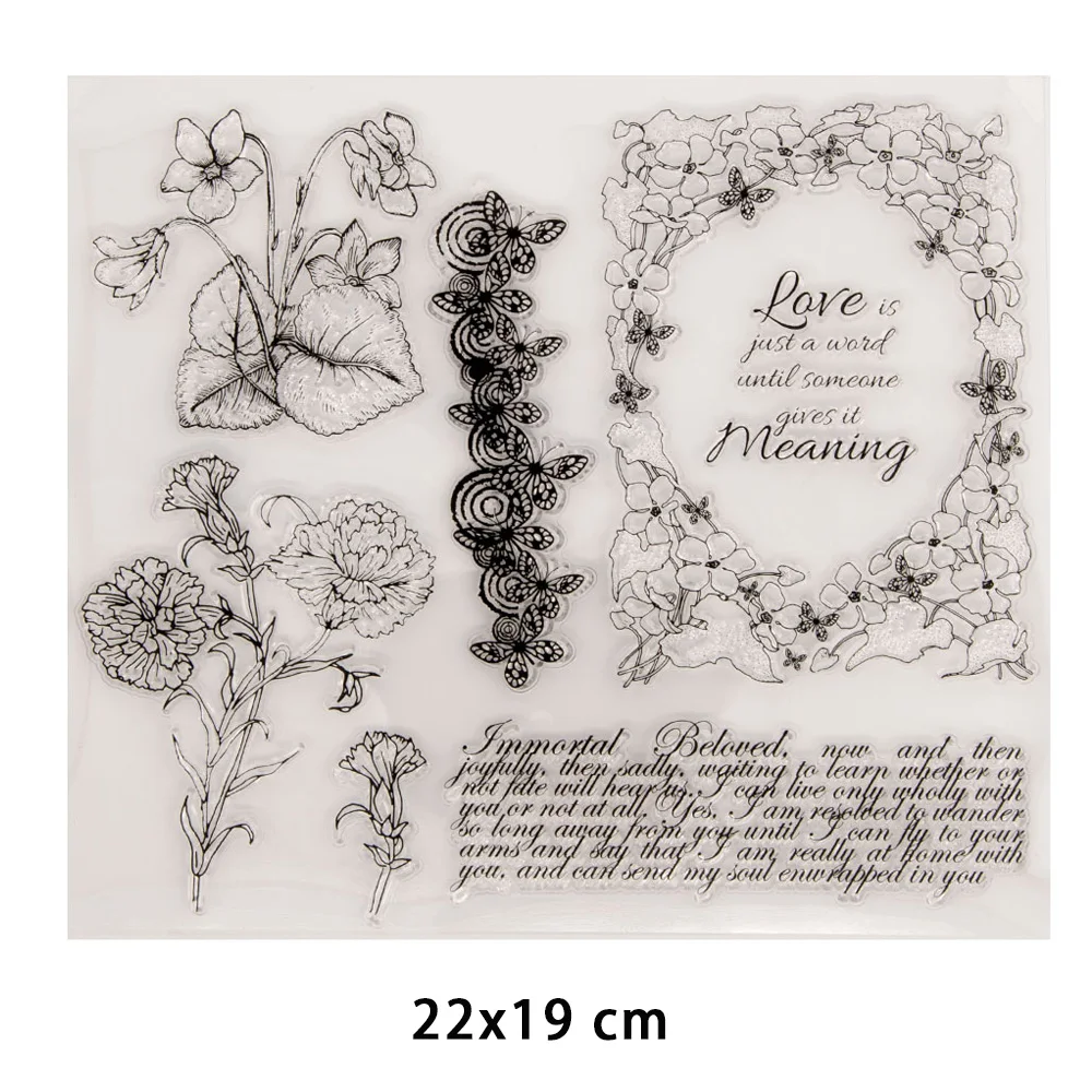 

New Arrivals Phrase Flowers Clear Stamps for DIY Scrapbooking Crafts Stencil Fairy Rubber Stamps Card Make Photo Album Decor