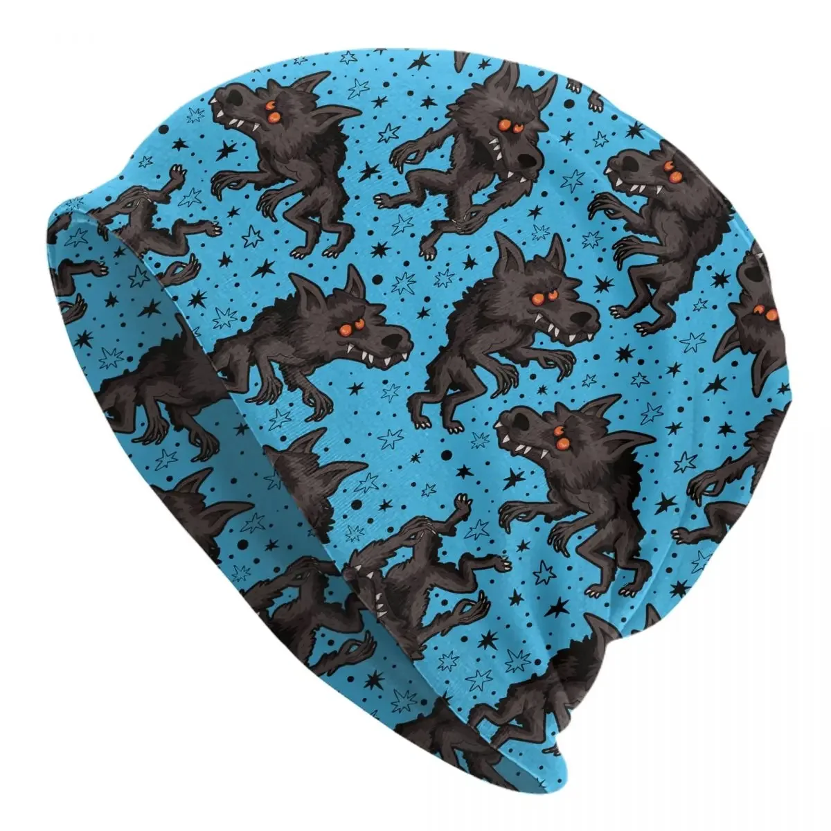 Dogman Beast Of Bray Road Cryptid Синие шапки с капюшоном Крутые уличные шапочки Skullies Шапка