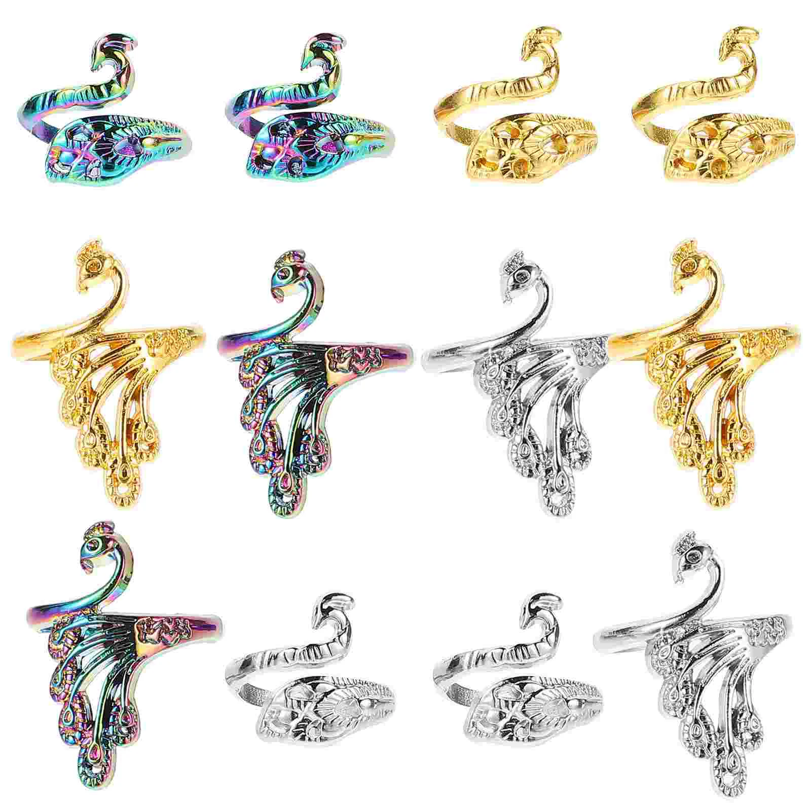 

12 Pcs Tension Crochet Yarn Holder Embroidery Ring Women’s Rings Winder Alloy Knitting Miss Accessories