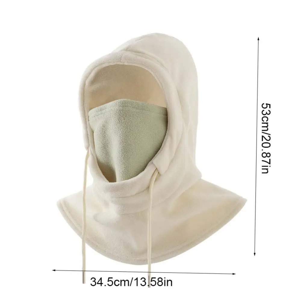 Мягкая термофлисовая шапка-балаклава ветрозащитный пуловер на шнурке теплая