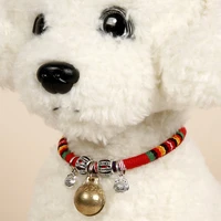 pet dog collars pet collar with bells charm necklace collar suitable for small to medium sized dogs pets supplies acessories a