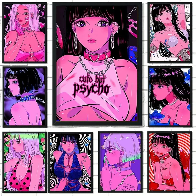 

Japanese Anime Sweet Sexy Girl Poster Cartoon Poster Kawaii Canvas Painting Wall Art Studio Home Decor (Unframed)