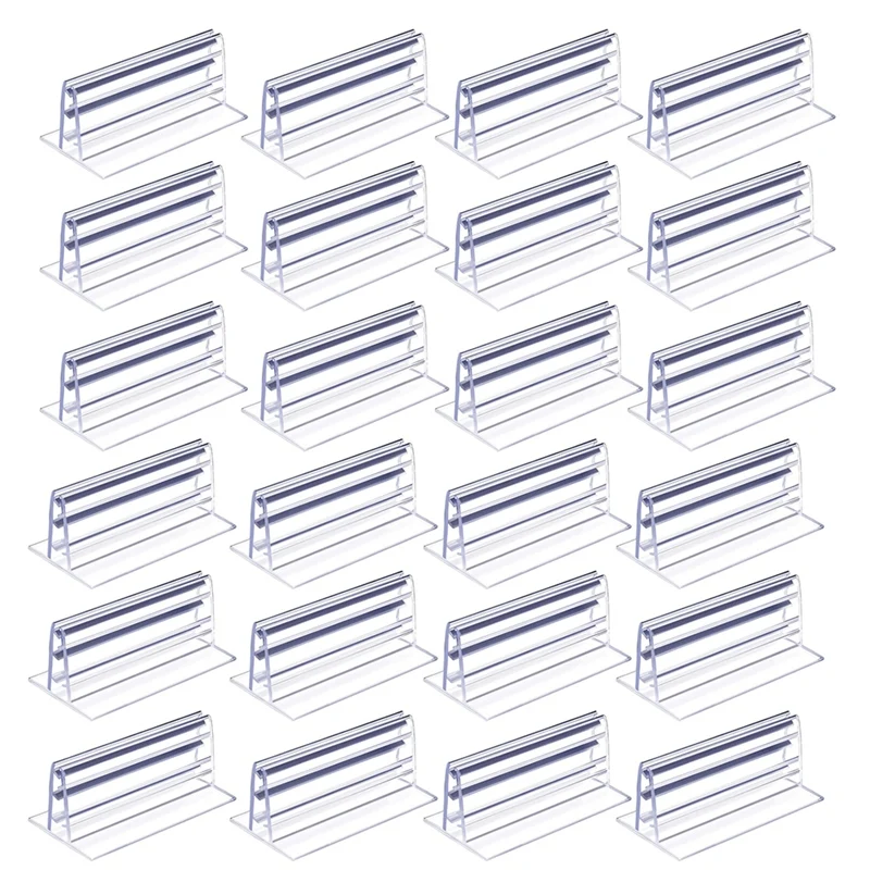 

24 Pieces Self Adhesive Sneeze Holder Acrylic Panels Holder Acrylic Stands Glass Stands, 3 X 1.6 Inch