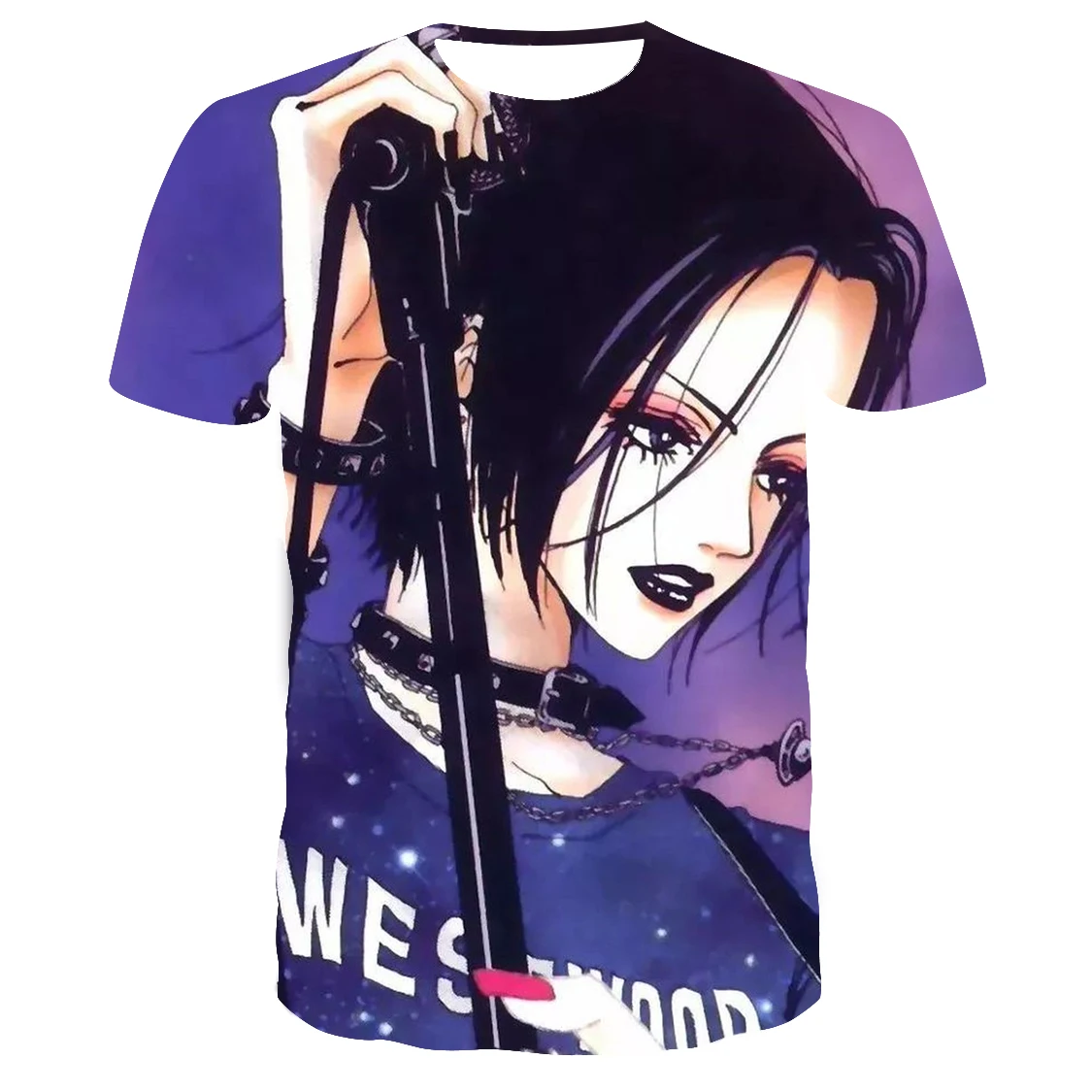 Футболка женская с коротким рукавом Повседневный дышащий топ 3D рисунком аниме