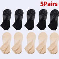 sexy lace socks summer women non slip invisible liner short sock elastic thin breathable hollow silk socks ankle sock 2022