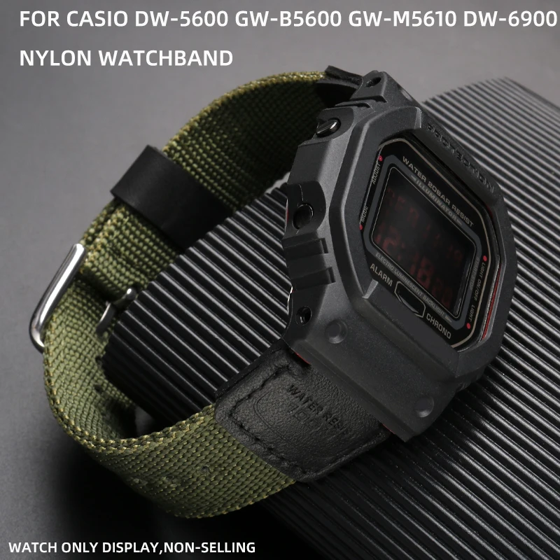 Фото Нейлоновый ремешок для часов Casio G-Shock DW-5600 GW-B5600 GLS-5600 GW-M5610 DW6900 GA110/100/120, аксессуары для ремешка для часов 16 мм №1