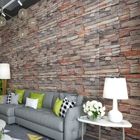 3D Rock Brick Wall Stickers for Bedroom Living Room Kitchen Wall Decor Self-adhesive Waterproof Foam Panel Sticker Pack of 15pcs