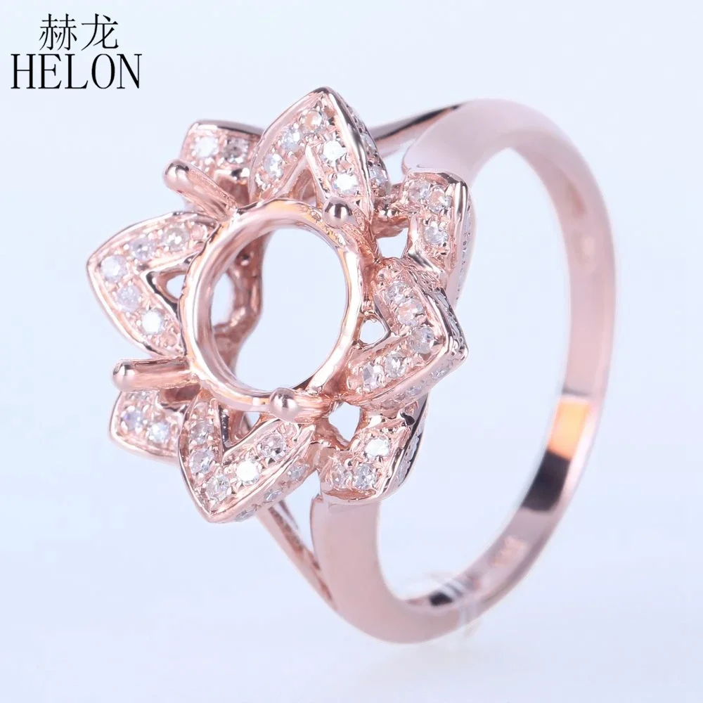 Женское кольцо из розового золота 8 мм с натуральными бриллиантами