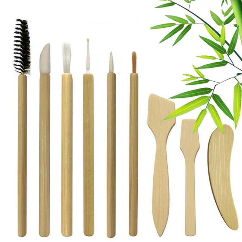 50 шт. бамбуковые кисти для век губ Кисть макияжа лица набор аппликаторов подводки
