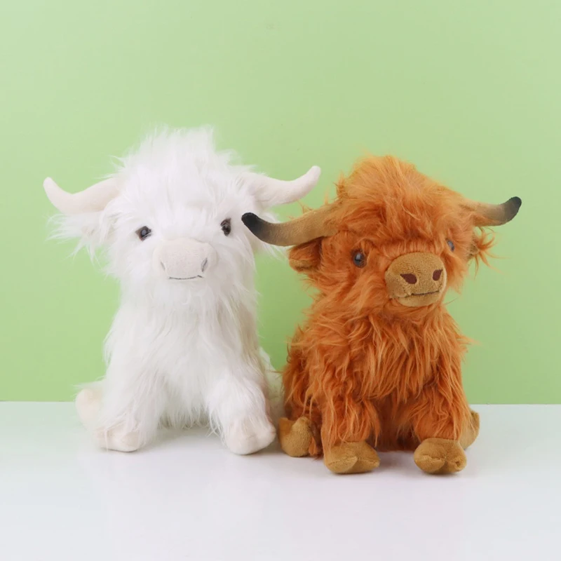 

Новинка 2023 года, плюшевая игрушка Highland из коровы, кавайная детская Подарочная игрушка для детей, домашний декор для комнаты, красивая сцена, рождественский подарок для детей