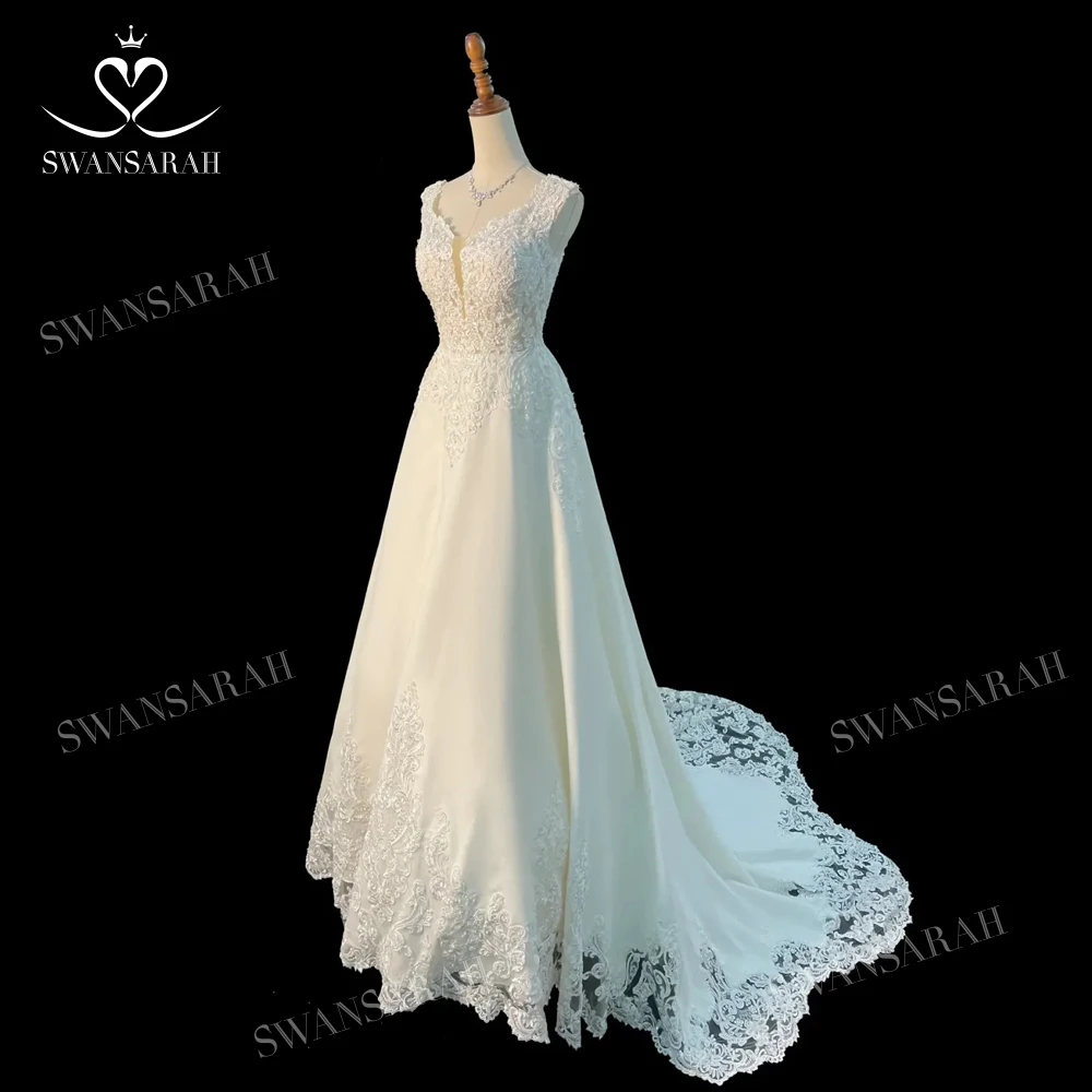 

Женское свадебное платье с аппликацией, ТРАПЕЦИЕВИДНОЕ платье принцессы со шлейфом без рукавов, наряды для невесты, 2023