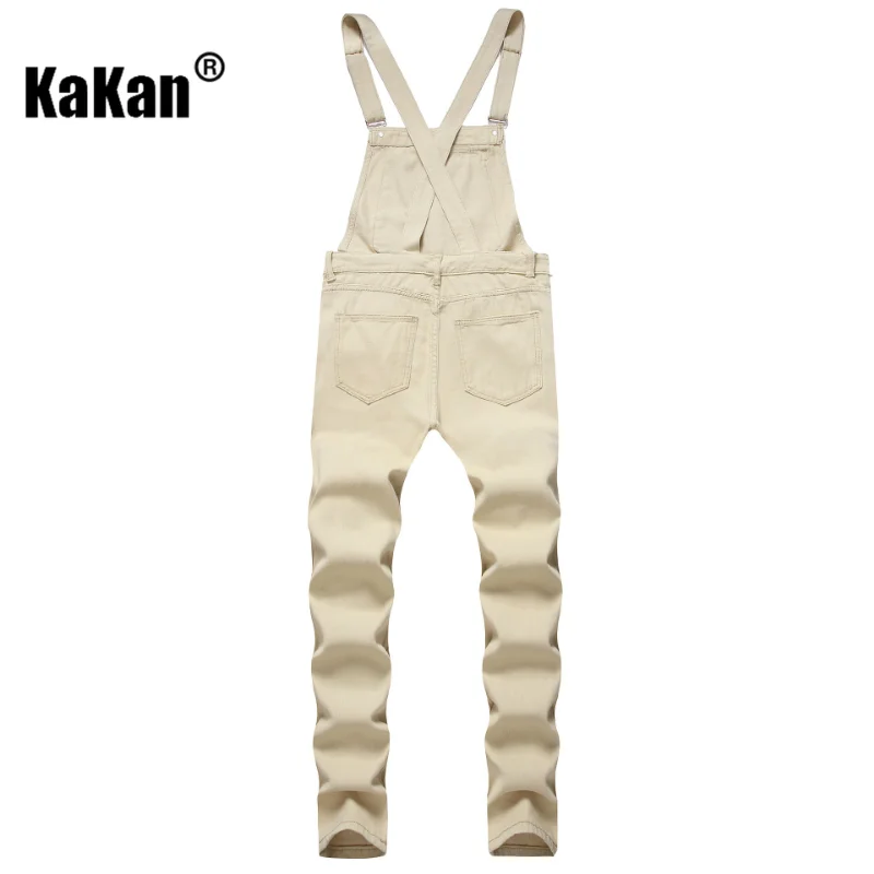 Kakan - European and American New Men's Suspender Jeans, Personalized Design Popular Work Clothes Jeans K013-7009
