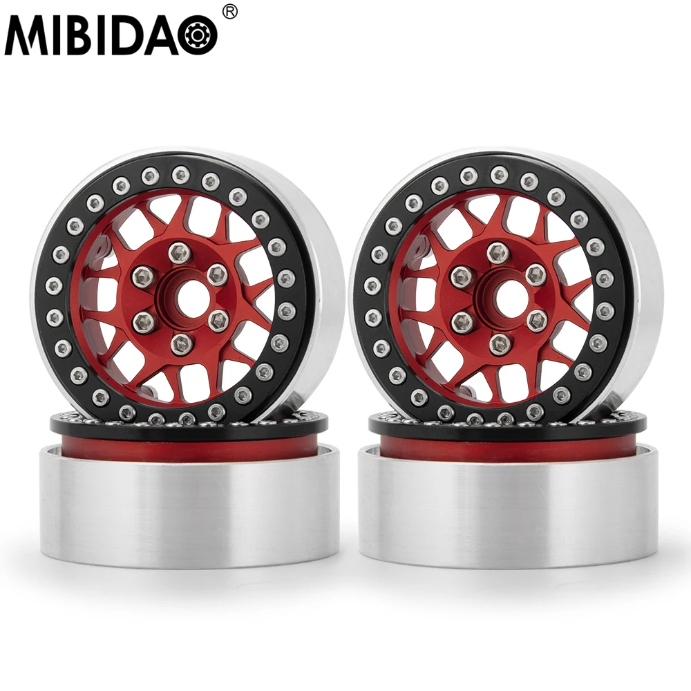 

MIBIDAO RC Rock Crawler Metal Beadlock Wheel Hub Rim 1.9 inch for 1/10 Axial SCX10 90046 CC01 D90 D110 TF2 TRX-4