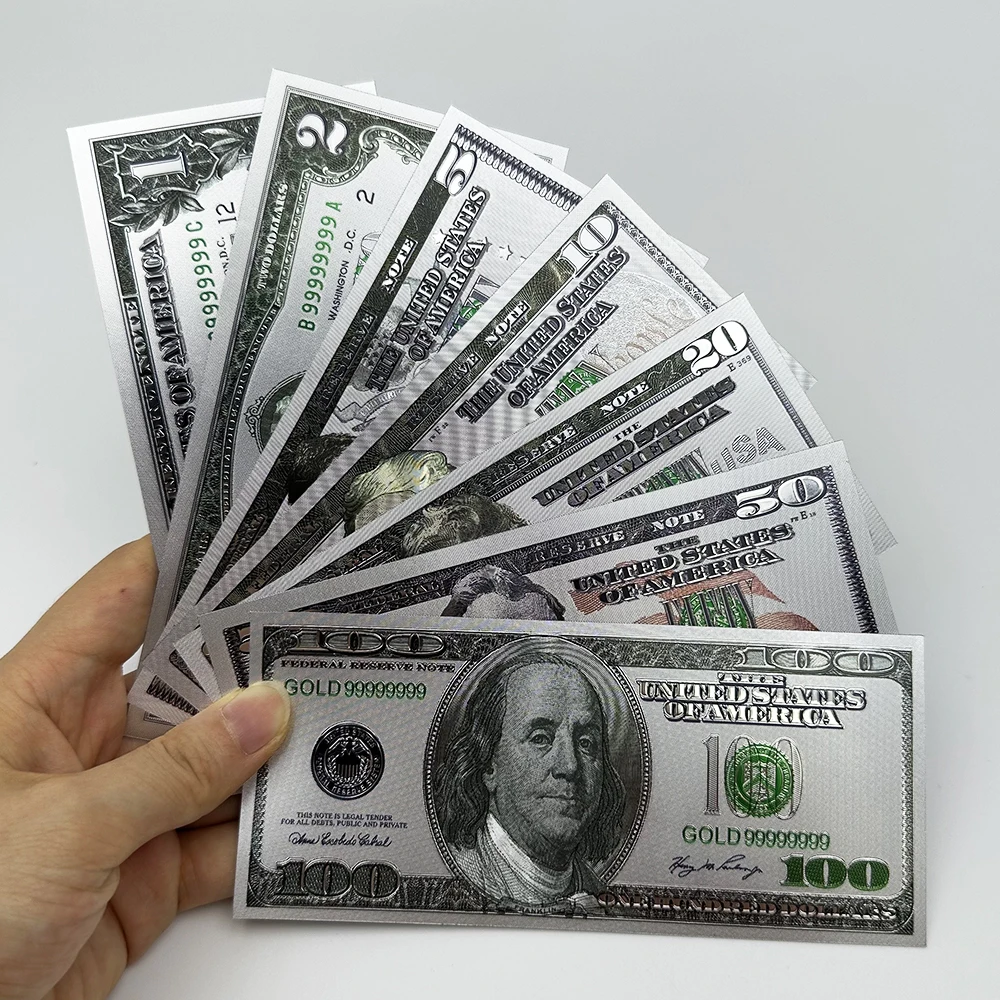 7 шт. пластиковые банкноты 1 2 5 10 20 50 100 долларов США
