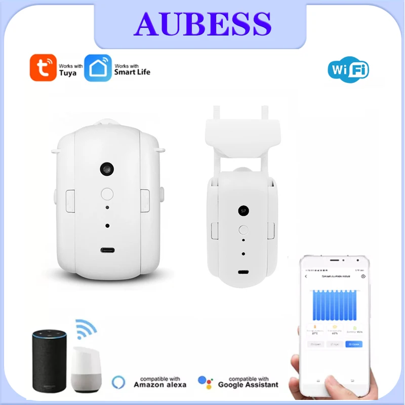 

Tuya Robot Curtain For T/U Rail/Rod Smart Curtain Motor Electric Google Drive For Curtains Curtain Robot Work With Alexa Google