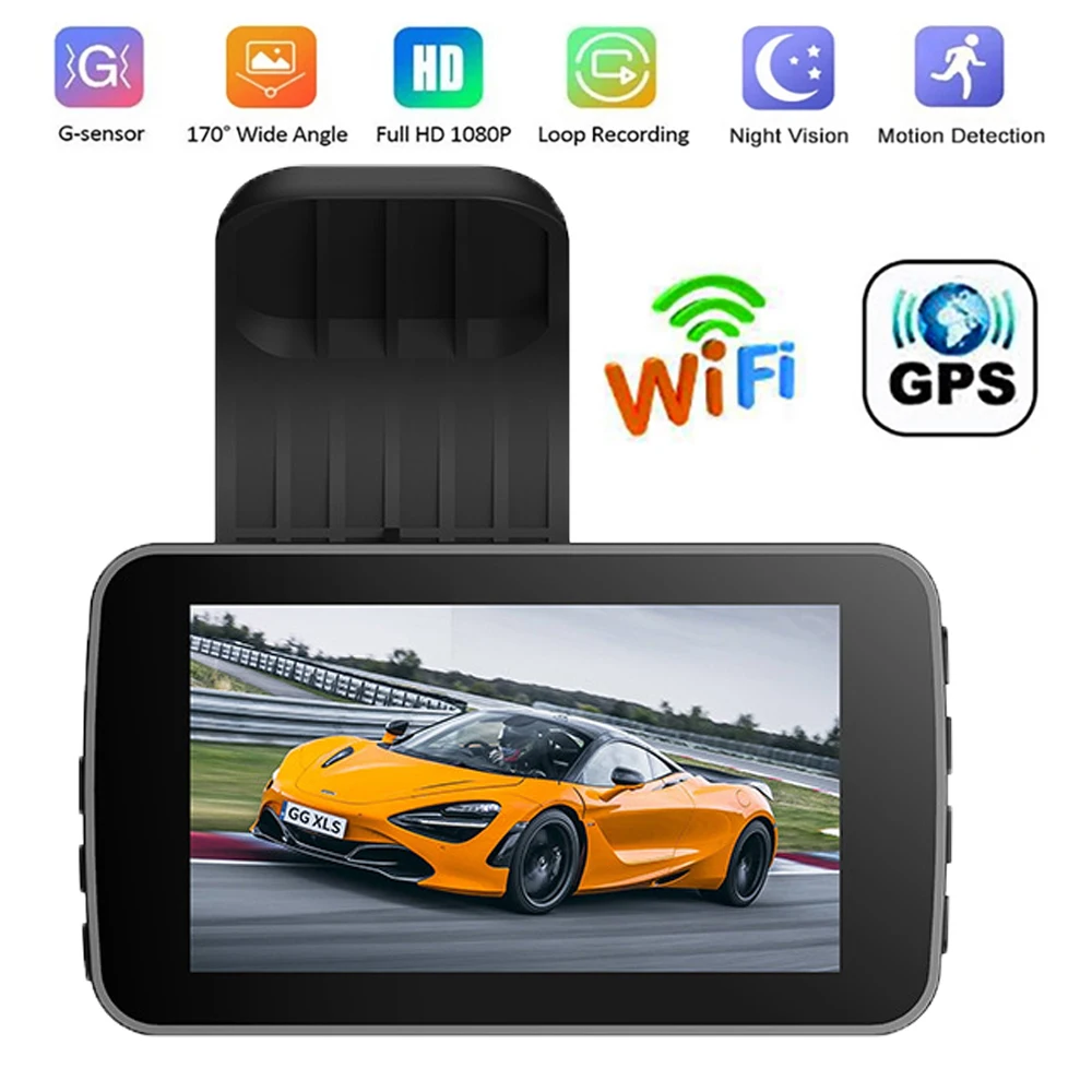 

Видеорегистратор автомобильный, Wi-Fi, Full HD, 1080P, с датчиком поворачивания экрана