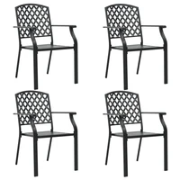 outdoor patio chairs deck porch outside furniture set balcony lounge chair decor 4 pcs mesh design steel black