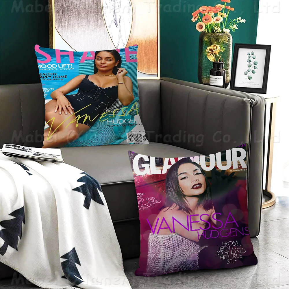 V-Vanessa H-Hudgens Decorative Room Aesthetics Pillow Case Home Decor Bedroom Sofa Bed Couch Cover 45x45